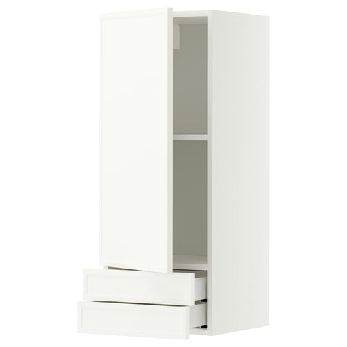 METOD / MAXIMERA Ap 1p/2c, blanc/Aspudden blanc mat, 40x100 cm