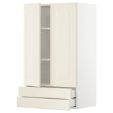 Moble de cuina METOD blanc crema amb 2 calaixos i 2 prestatges, disseny bisellat modern.