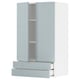 Armari de cuina METOD, gris-blau brillant, disseny modern, dos calaixos, prestatge ajustable.