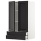 Moble de cuina METOD, freixe tenyit de negre, rectangular amb 2 portes i 2 calaixos, disseny modern.