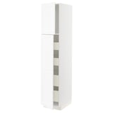 Un armari de paret de cuina METOD blanc amb una estructura de gra subtil i un disseny suau i elegant.
