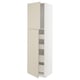 Moble de cuina METOD, beix, blanc i gris, alt, 2 portes, 4 prestatges.