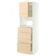 METOD / MAXIMERA Armari alt electrodom. integrats, blanc/Askersund efecte freixe clar, 60x60x200 cm