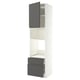 Un armari de cuina blanc IKEA METOD en gris fosc. Són unitats altes amb prestatgeries i calaixos, modernes i elegants.