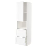 Armari de cuina blanc amb calaix obert i prestatge, disseny modern.