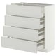 METOD / MAXIMERA Armari baix 4 calaixos/4 fronts, blanc/Aspudden gris clar, 80x37 cm