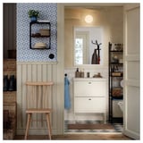 NORDVIKEN / HÖGVED Taula i 4 cadires, tint envellit/fullola de bedoll, 152/223 cm