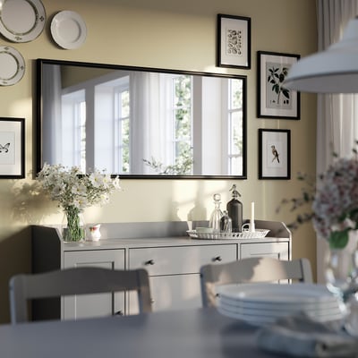 NYPONBUSKE Mirall, negre, 65x135 cm