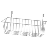 Cistella metàl·lica de paret OMAR, cromada. Ganxos per penjar, forma rectangular, disseny de filferro.
