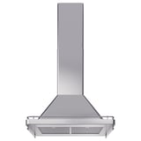 Campana de cuina platejada amb llum led, prestador d'espècies, acer inoxidable, forma triangular, disseny modern.