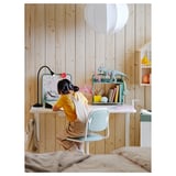 ÖRFJÄLL Cadira escriptori infantil, blanc/Vissle verd clar