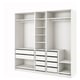 Armari ikea PAX blanc amb calaixos i prestatges, disseny minimalista modern.
