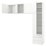 Moble d'emmagatzematge PLATSA blanc amb prestatges i calaixos, disseny modern.