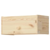 Penjador de fusta massissa amb prestatgeria, acabat natural, forma rectangular, disseny minimalista, perfecte per a passadissos.
