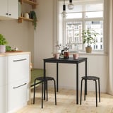 SANDSBERG / MARIUS Taula i 2 tamborets, negre negre/negre, 67x67 cm