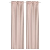 Cortines SILVERLÖNN de color rosa transparent, 300cm, cotó i polièster, rectangulars amb disseny de butxaca de vareta.