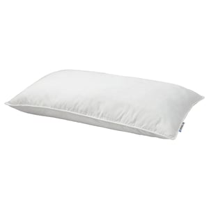Coixí SKOGSFRÄKEN rectangular blanc amb farciment de polièster suau i funda de cotó lyocell transpirable.