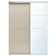 Opció: Portes corredisses de l'armari SKYTTA. Bicolor, crema i blanc, amb panells transparents. Disseny modern i minimalista, marc d'alumini elegant.