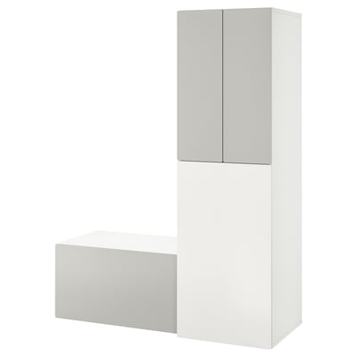 Armari SMÅSTAD blanc, portes dobles, acabat brillant, forma rectangular.