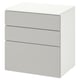 Una cofre SMÅSTAD blanca, ideal per a habitacions infantils, amb un disseny minimalista i estalvi d'espai.