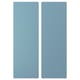 Dos panells alts, blau pastel, rectangulars un al costat de l'altre, vores arrodonides suaus.