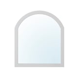 Un mirall SMYGA, gris clar, arquejat a la part superior, rectangular a la part inferior, amb un disseny senzill i elegant.