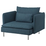 Sofà SÖDERHAMN blau, disseny modern, teixit suau, seient còmode i profund.