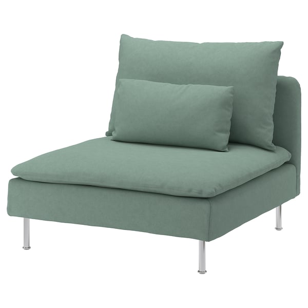 Cadira SÖDERHAMN, verd clar, tela, rectangular, disseny minimalista.