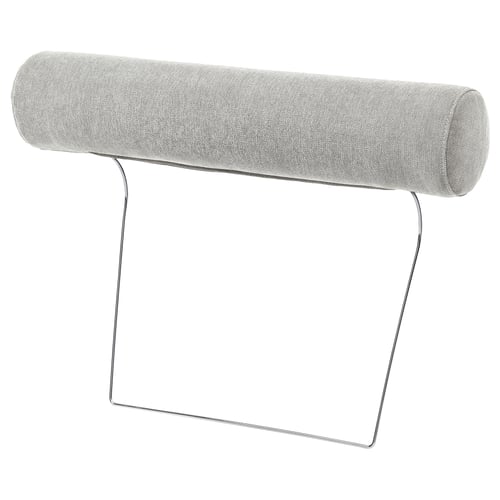 Reposacaps SÖRVALLEN, gris, tela i metall, cilíndric, disseny minimalista.