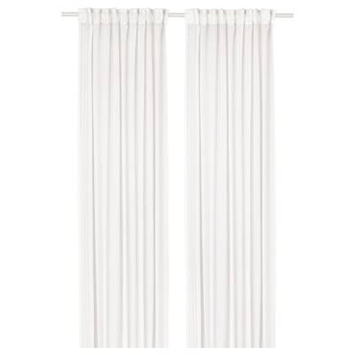 Cortines transparents blanques STENFRÖ, polièster reciclat, part superior plisada, difon la llum.