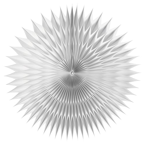 Làmpada STRÅLA: blanc, 3D, en forma de diamant, paper plisat, brillantor suau i càlida.
