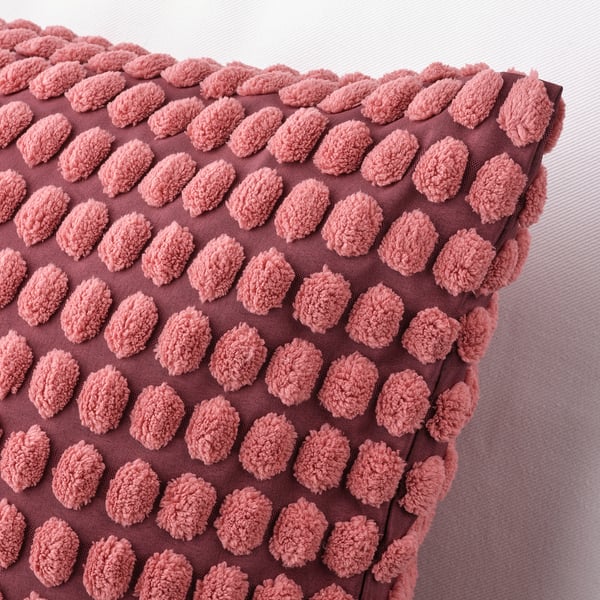 SVARTPOPPEL Funda de coixí, vermell clar, 65x65 cm