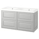 TÄNNFORSEN / ORRSJÖN Moble de lavabo/lavabo, gris clar, 122x49x69 cm