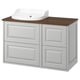 TÄNNFORSEN / RUTSJÖN Moble de lavabo/lavabo, gris clar/marró efecte noguera, 102x49x76 cm