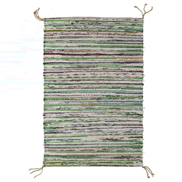 Catifa TÅNUM, ratlles multicolors, rectangular, cotó teixit a mà.