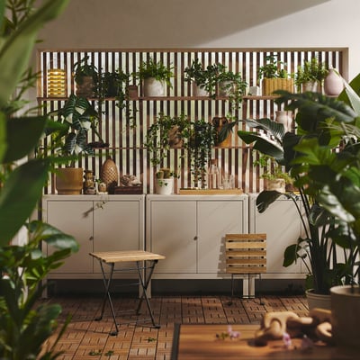 TÄRNÖ Tamboret, negre/tint marró clar, 30x42 cm