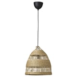 TORARED / HAVSDJUP Llum de sostre, fet a mà jonc/negre, 36 cm