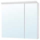 Armari amb mirall TREASJÖN, blanc, rectangular, de disseny modern amb prestatges regulables.