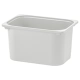 Aquesta imatge mostra un contenidor d'emmagatzematge TROFAST blanc, de plàstic, rectangular amb vores arrodonides.