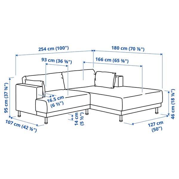 UPPÅKRA Sofà modular 3 places, amb chaise longue dreta/Johanneshov marró beix