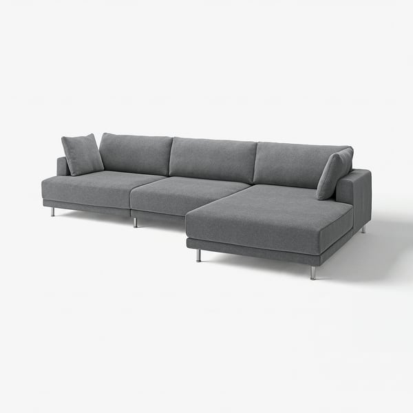 UPPÅKRA Sofà modular de 4,5 places, amb chaise longue dreta/Johanneshov gris fosc