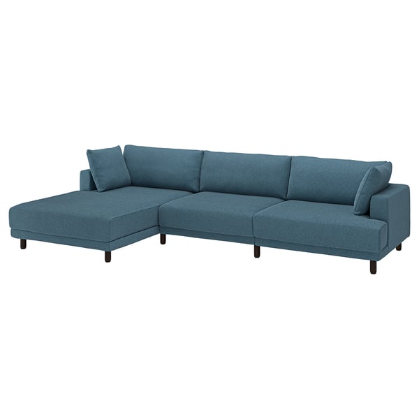 UPPÅKRA Sofà modular de 4,5 places, amb chaise longue esquerra/Axvall blau grisenc fosc