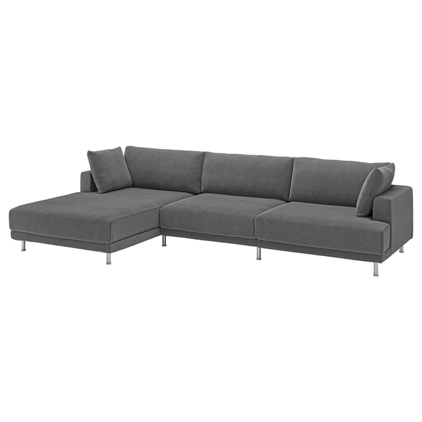 UPPÅKRA Sofà modular de 4,5 places, amb chaise longue esquerra/Johanneshov gris fosc