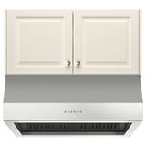 Campana moderna d'acer inoxidable amb llums led; s'adapta a l'interior d'armaris o es munta amb xemeneia.