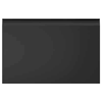 Elegant armari de cuina UPPLÖV negre; rectangulars, vores de plàstic, disseny minimalista.