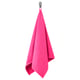 La tovallola VÅGSJÖN de color rosa brillant penja perfectament en un ganxo, texturitzada amb un teixit de diamants, cotó suau i absorbent.