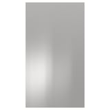 Frontal d'armari de cuina d'acer inoxidable, rectangle platejat, disseny industrial.