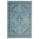 Catifa rectangular blava amb disseny floral