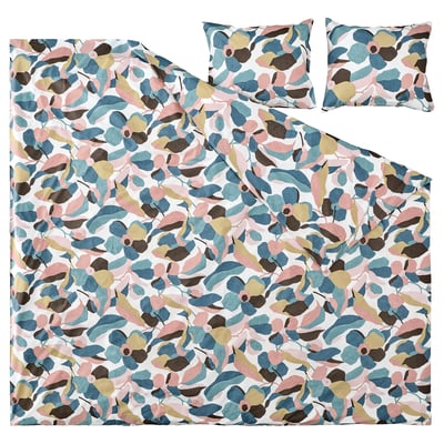 VIDEOXBÄR Funda nòrdica+2 fundes coixí, blanc/multicolor, 240x220/50x60 cm