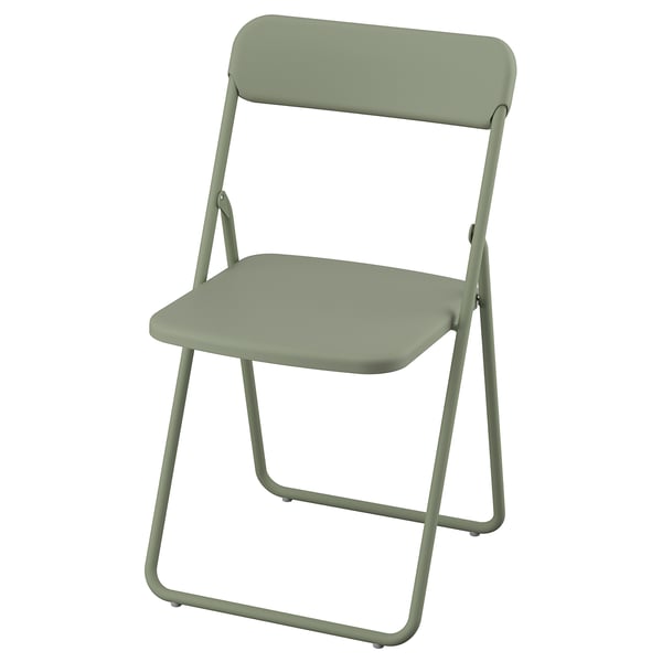 Cadira plegable VIHALS verda, metall i plàstic, disseny modern.